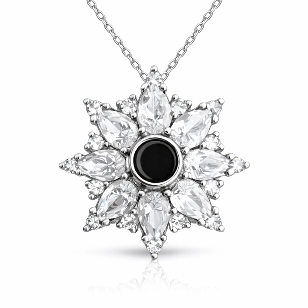 Gümüş 100 Dilde Seni Seviyorum Lotus Kadın Kolye