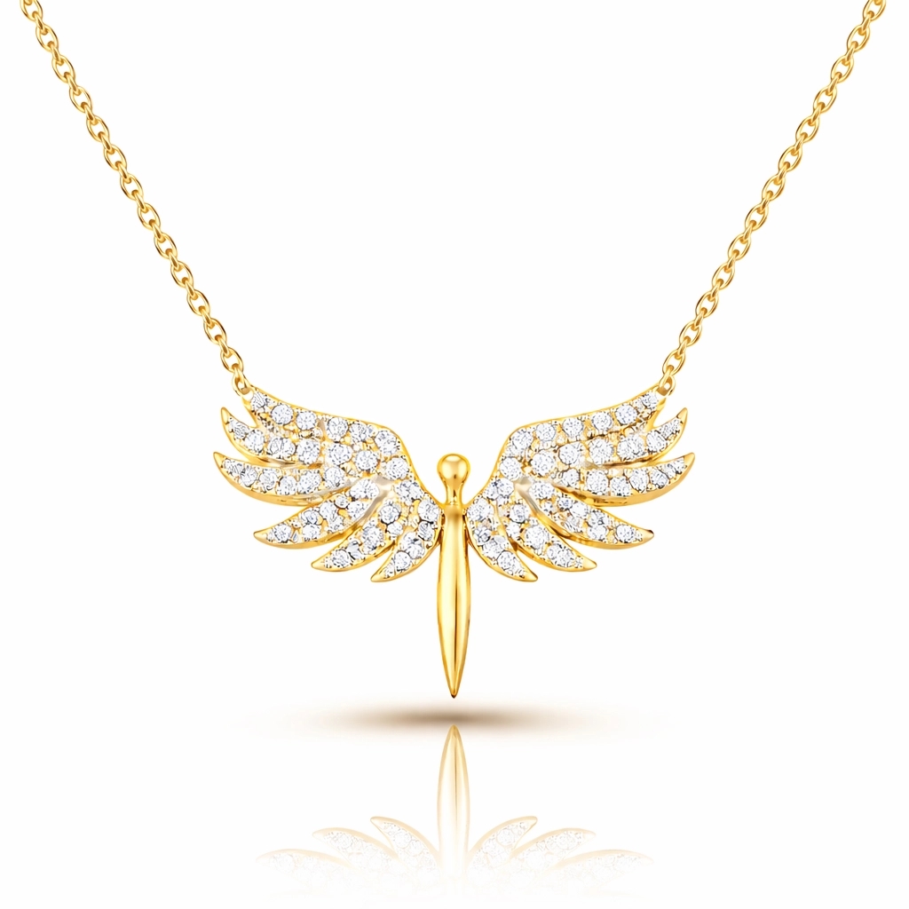 Gümüş Gold Mikail Meleği Bayan Kolye