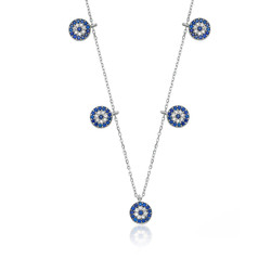 Gumush - Sterling Silver 925 Evil Eye Necklace for Women