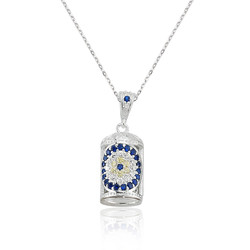 Gumush - Sterling Silver 925 Evil Eye Jawshan Necklace for Women