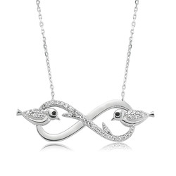 Gumush - Sterling Silver 925 Infinity Necklace for Women