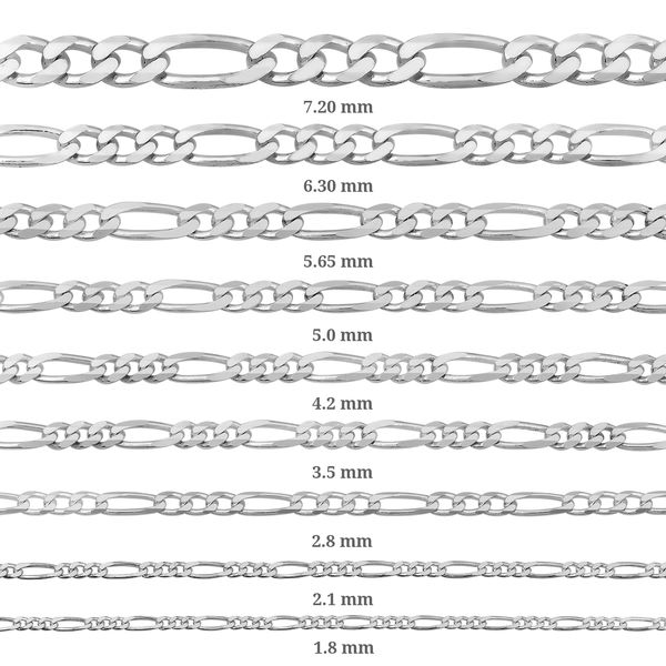 Sterling Silver 925 Figaro Necklace Chain 5.65 mm